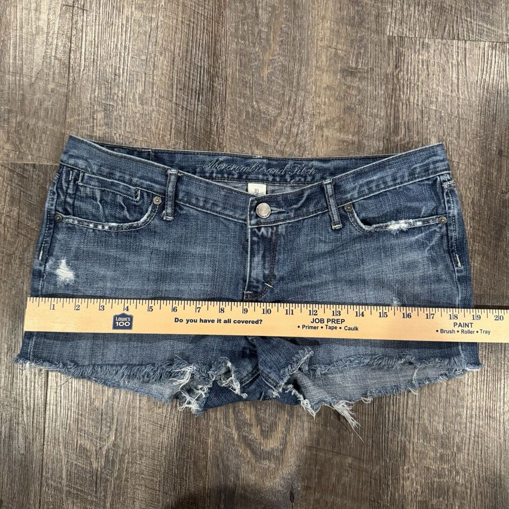 Abercrombie & Fitch Womens Shorts Sz10 VTG Y2K Distressed Jean Shorts - Picture 4 of 9